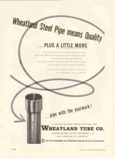 Wheatland Tube Company 1959 Vintage Ad Oil Field Steel Pipe Quality