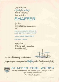 Shaffer Tool Works 1959 Vintage Ad Oil Gas Well High Pressure Drilling Shaffer Tool Works 1959 Vintage Ad Oil Gas Well High Pressure Drilling