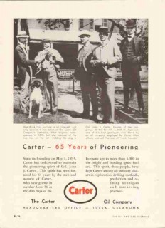 Carter Oil Company 1959 Vintage Ad WV Petroleum Pioneering 65 Years Carter Oil Company 1959 Vintage Ad WV Petroleum Pioneering 65 Years