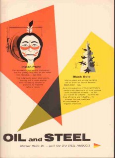Colorado Fuel Iron Corp 1959 Vintage Ad Oil Steel Indian Black Gold Colorado Fuel Iron Corp 1959 Vintage Ad Oil Steel Indian Black Gold