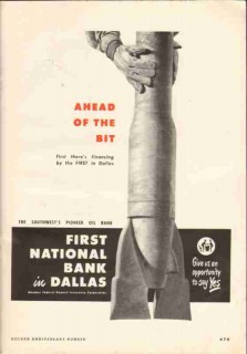 First National Bank Dallas 1951 Vintage Ad Oil Financing Ahead Bit First National Bank Dallas 1951 Vintage Ad Oil Financing Ahead Bit