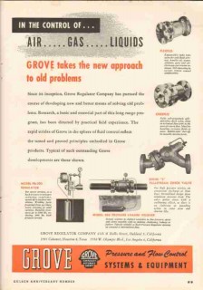 Grove Regulator Company 1951 Vintage Ad Oil Air Gas Liquids Valves Grove Regulator Company 1951 Vintage Ad Oil Air Gas Liquids Valves