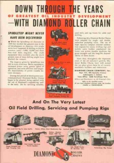 Diamond Chain Company 1951 Vintage Ad Oil Drilling Oilfield Equipment