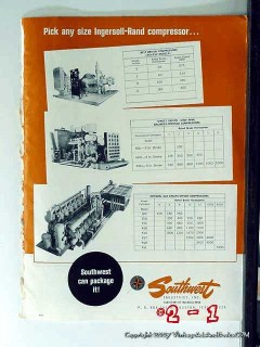 Southwest Industries Inc 1965 Vintage Ad Gas Ingersoll Rand Compressor
