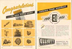 Elliott Company 1951 Vintage Ad Oil Fifty Year Veteran Congratulations