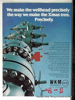 W-K-M Wellhead Systems Inc 1977 Vintage Ad Oil Gas Well Xmas Tree W-K-M Wellhead Systems Inc 1977 Vintage Ad Oil Gas Well Xmas Tree