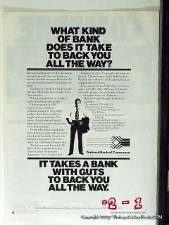national bank of commerce 1977 back you all the way banking vintage ad national bank of commerce 1977 back you all the way banking vintage ad