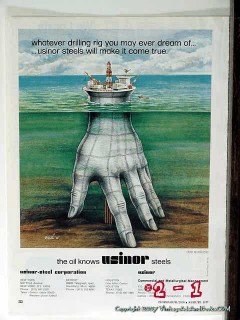 usinor steel corporation 1977 oil knows well drilling vintage ad