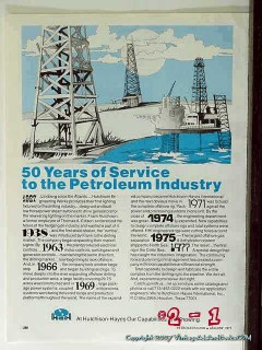 Hutchison-Hayes International Inc 1977 Vintage Ad Oil 50 Years Service