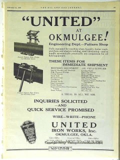 United Iron Works Inc 1928 Vintage Ad Oil Field Equipment Okmulgee