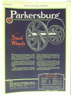 Parkersburg Rig Reel Company 1928 Vintage Ad Oil Petroleum Steel Wheel Parkersburg Rig Reel Company 1928 Vintage Ad Oil Petroleum Steel Wheel