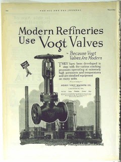 Henry Vogt Machine Company 1928 Vintage Ad Oil Refineries Valve Modern