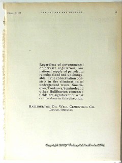 Halliburton Oil Well Cementing Company 1928 Vintage Ad Petroleum Halliburton Oil Well Cementing Company 1928 Vintage Ad Petroleum
