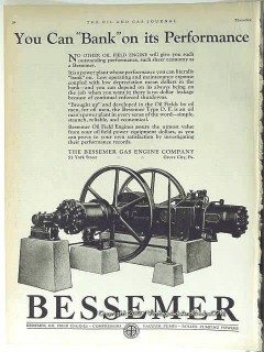 Bessemer Gas Engine Company 1928 Vintage Ad Oil Field Bank Performance Bessemer Gas Engine Company 1928 Vintage Ad Oil Field Bank Performance