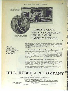 Hill Hubbell Company 1928 Vintage Ad Oil Pipe Line Corrosion Coating