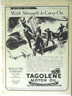 Skelly Oil Company 1928 Vintage Ad Tagolene Motor Strength Stand Abuse Skelly Oil Company 1928 Vintage Ad Tagolene Motor Strength Stand Abuse