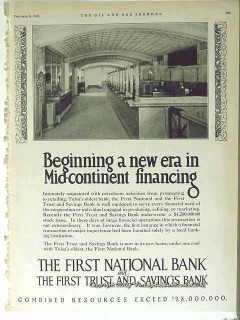 first national bank tulsa 1928 petroleum industry financing vintage ad
