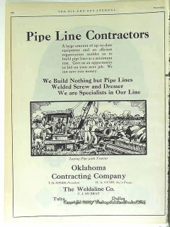 Oklahoma Contracting Company 1928 Vintage Ad Weldaline Oil Pipe Line Oklahoma Contracting Company 1928 Vintage Ad Weldaline Oil Pipe Line