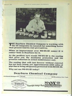 Dearborn Chemical Company 1928 Vintage Ad Oil NO-OX-ID Rust Preventive Dearborn Chemical Company 1928 Vintage Ad Oil NO-OX-ID Rust Preventive