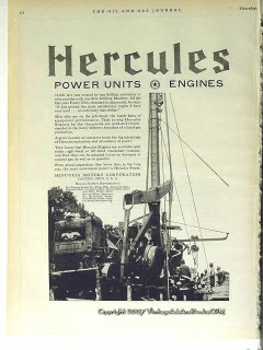 Hercules Motors Corp 1928 Vintage Ad Oil Drilling Engines Power Units