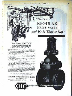 Ohio Injector Company 1928 Vintage Ad Oil Valve Regular Man Stay