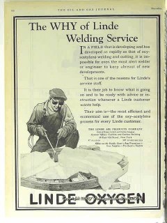 Linde Air Products Company 1928 Vintage Ad Oil Oxygen Welding Service