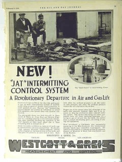 Westcott Greis Inc 1928 Vintage Ad JAT Intermitting Control Gas Lift Westcott Greis Inc 1928 Vintage Ad JAT Intermitting Control Gas Lift