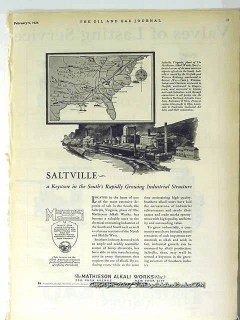 Mathieson Alkali Works 1928 Vintage Ad Saltville Industrial Chemical Mathieson Alkali Works 1928 Vintage Ad Saltville Industrial Chemical