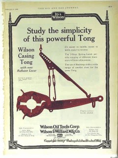Wilson Willard Mfg Company 1928 Vintage Ad Powerful Casing Tong Oil Wilson Willard Mfg Company 1928 Vintage Ad Powerful Casing Tong Oil
