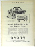 Hyatt Roller Bearing Company 1928 Vintage Ad Oil Ideal Reverse Gear