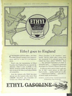 ethyl gasoline corp 1928 goes to england oil gas vintage ad ethyl gasoline corp 1928 goes to england oil gas vintage ad