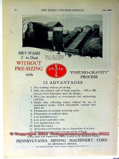 pennsylvania mining machinery corp 1928 coal mine equipment vintage ad