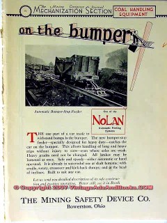 mining safety device company 1928 nolan mining car bumper vintage ad