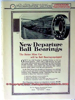 new departure mfg company 1928 ball bearing mining mine car vintage ad