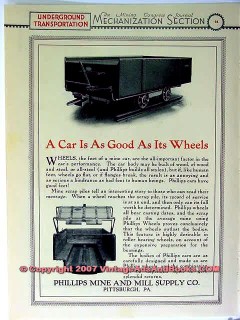 phillips mine mill supply company 1928 mining car wheel vintage ad