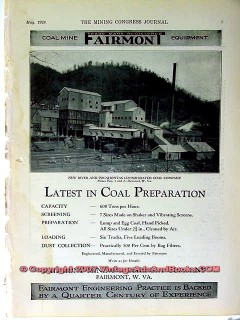 fairmont mining machinery company 1928 coal mine equipment vintage ad