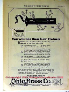 ohio brass company 1928 new features o-b trolley tap vintage ad