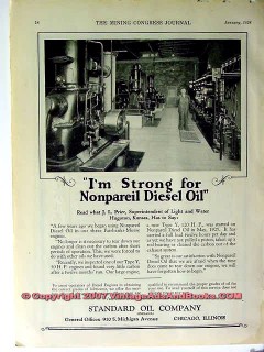 Standard Oil Company 1928 Vintage Ad Nonpareil Diesel JL Prier Mining