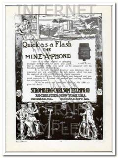 stromberg-carlson 1910 quick as a flash mine-a-phone mining vintage ad stromberg-carlson 1910 quick as a flash mine-a-phone mining vintage ad