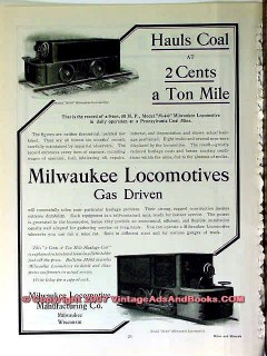 milwaukee locomotive mfg company 1910 hauls coal mining vintage ad