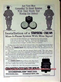 stromberg-carlson 1910 mine-a-phone mining telephone system vintage ad