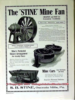 s b stine 1910 cheapest and best coal mine ventilation fan vintage ad