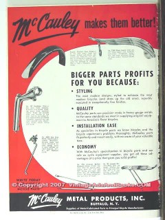 mccauley metal products 1963 better made bicycle parts vintage ad mccauley metal products 1963 better made bicycle parts vintage ad