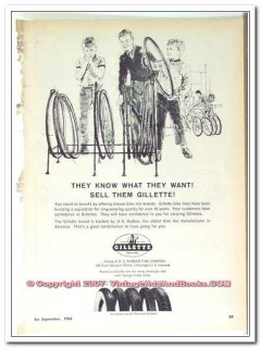 gillette bike tires 1963 they know what they want bicycle vintage ad