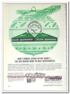 stewart-warner corp 1963 stock up cadet bike speedometer vintage ad