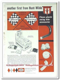 hunt-wilde corp 1963 flexon plastic racing bike accessories vintage ad