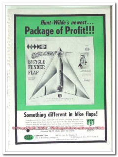 hunt-wilde corp 1963 newest package profit bicycle fender vintage ad