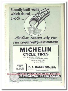 g joannou cycle company 1963 michelin tires soundly built vintage ad