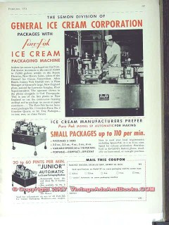 General Ice Cream Corp 1951 Vintage Ad Semon Packaging Pure-Pak General Ice Cream Corp 1951 Vintage Ad Semon Packaging Pure-Pak