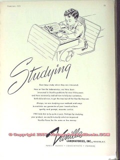 Vanilla Laboratories Inc 1951 Vintage Ad Ice Cream Flavor Studying